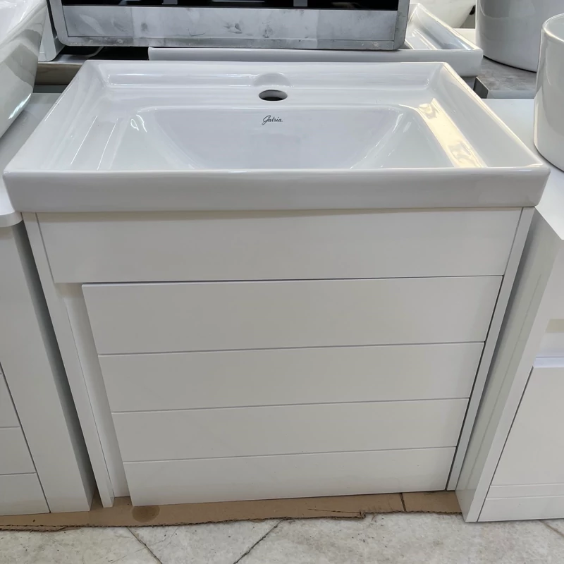 روشویی کابینتی pvc سفید سایز 50 در 36 با سنگ گاتریا (پس کرایه)