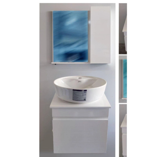 فول ست روشویی کابینتی 50 گاتریا صفحه دار به همراه آینه و باکس (طول 50عرض 40) (پس کرایه)