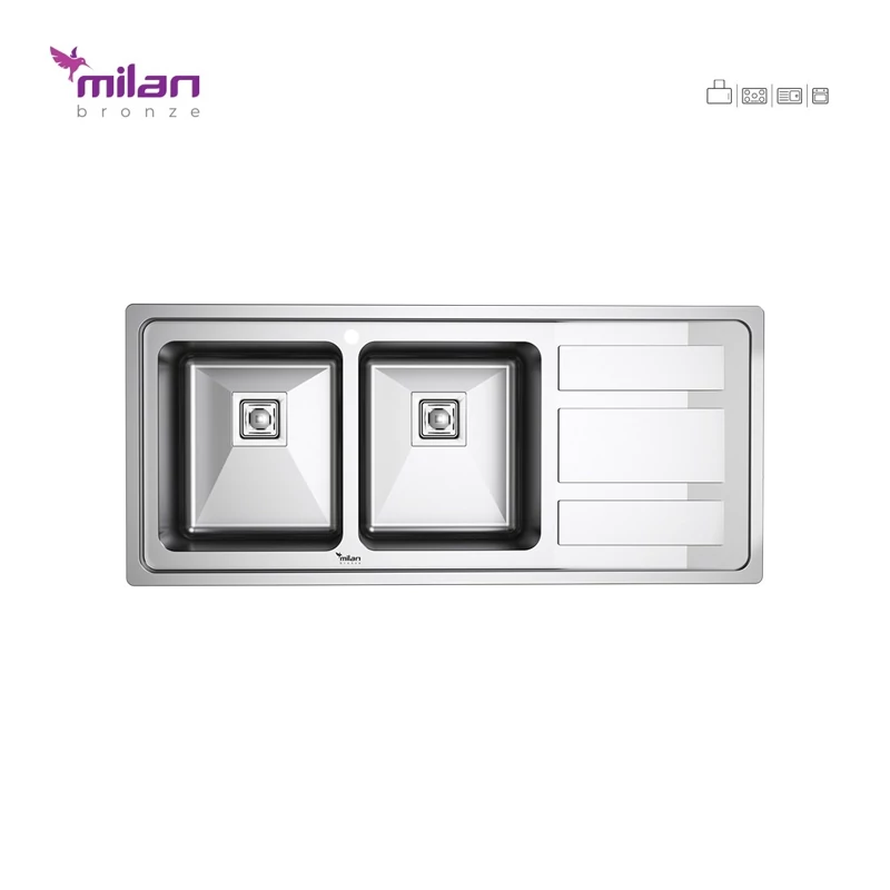 سینک ظرفشویی توکار 9010 میلان برنز ( پس کرایه )