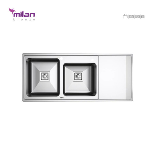 سینک ظرفشویی توکار 6010 میلان برنز ( پس کرایه )