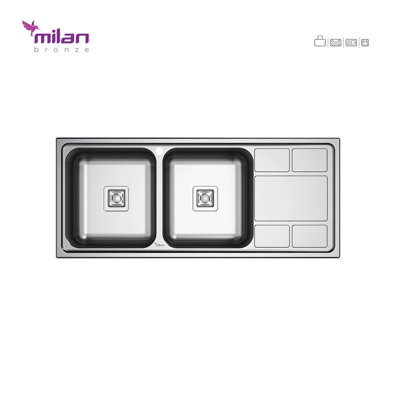 سینک ظرفشویی توکار 5010 میلان برنز ( پس کرایه )