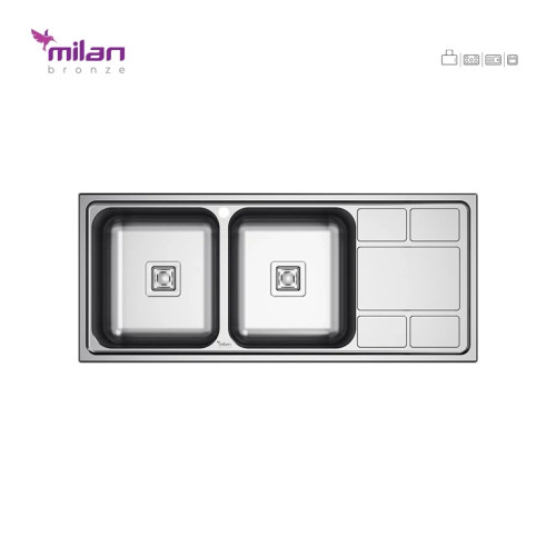 سینک ظرفشویی توکار 5010 میلان برنز ( پس کرایه )