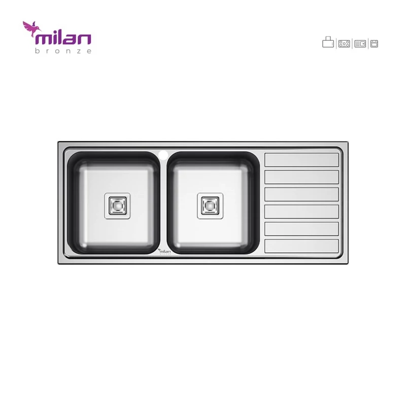 سینک ظرفشویی توکار 5014 میلان برنز ( پس کرایه )