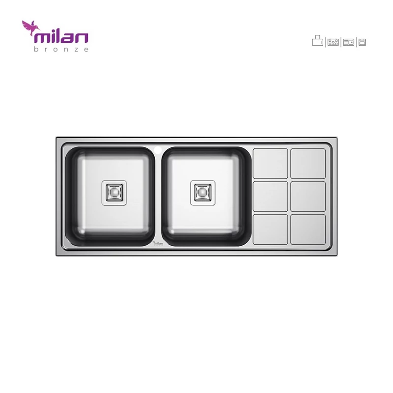سینک ظرفشویی توکار 5012 میلان برنز ( پس کرایه )