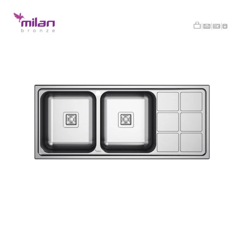 سینک ظرفشویی توکار 5012 میلان برنز ( پس کرایه )