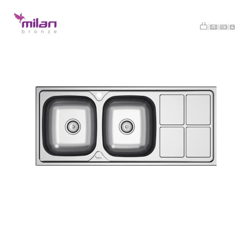 سینک ظرفشویی توکار 7010 میلان برنز ( پس کرایه )