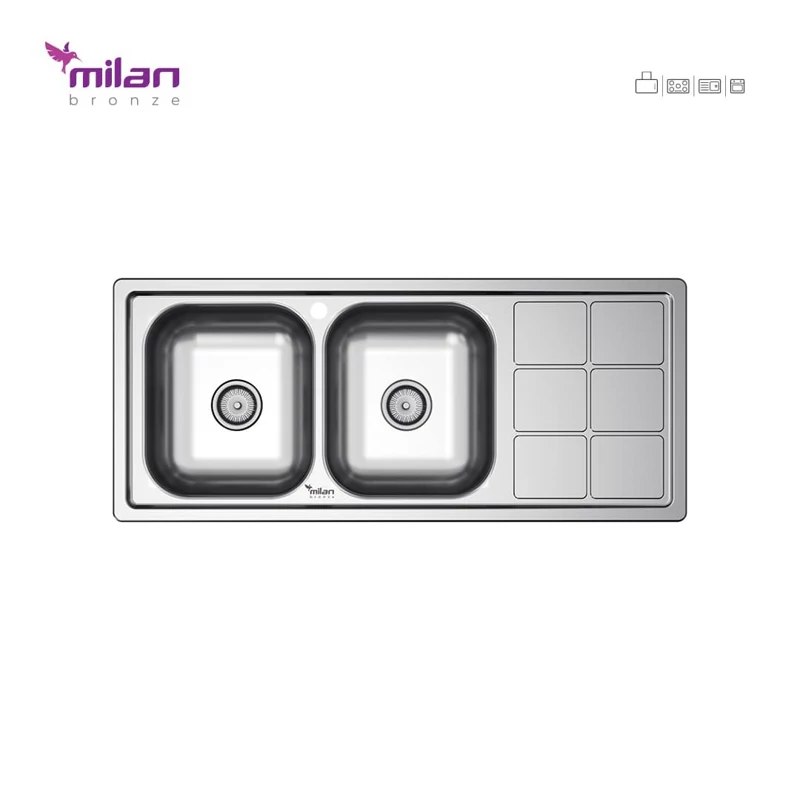 سینک ظرفشویی توکار 1018 میلان برنز ( پس کرایه )