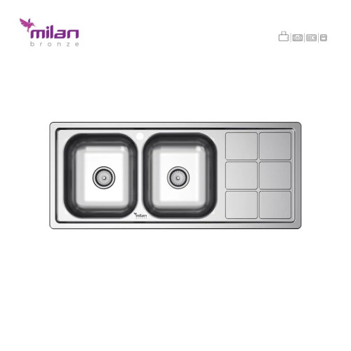 سینک ظرفشویی توکار 1018 میلان برنز ( پس کرایه )