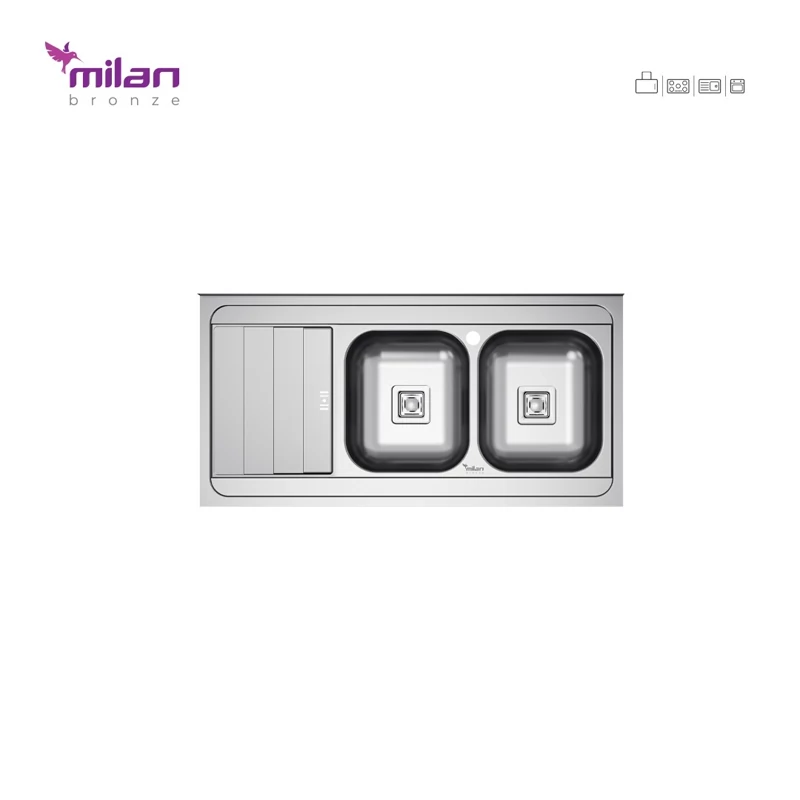 سینک ظرفشویی روکار 1013 میلان برنز ( پس کرایه)