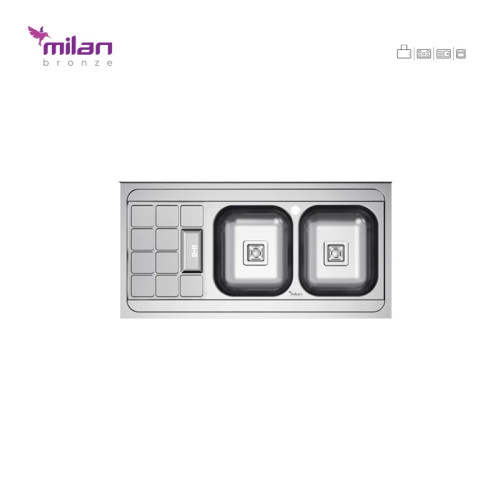 سینک ظرفشویی روکار 1011میلان برنز ( پس کرایه )