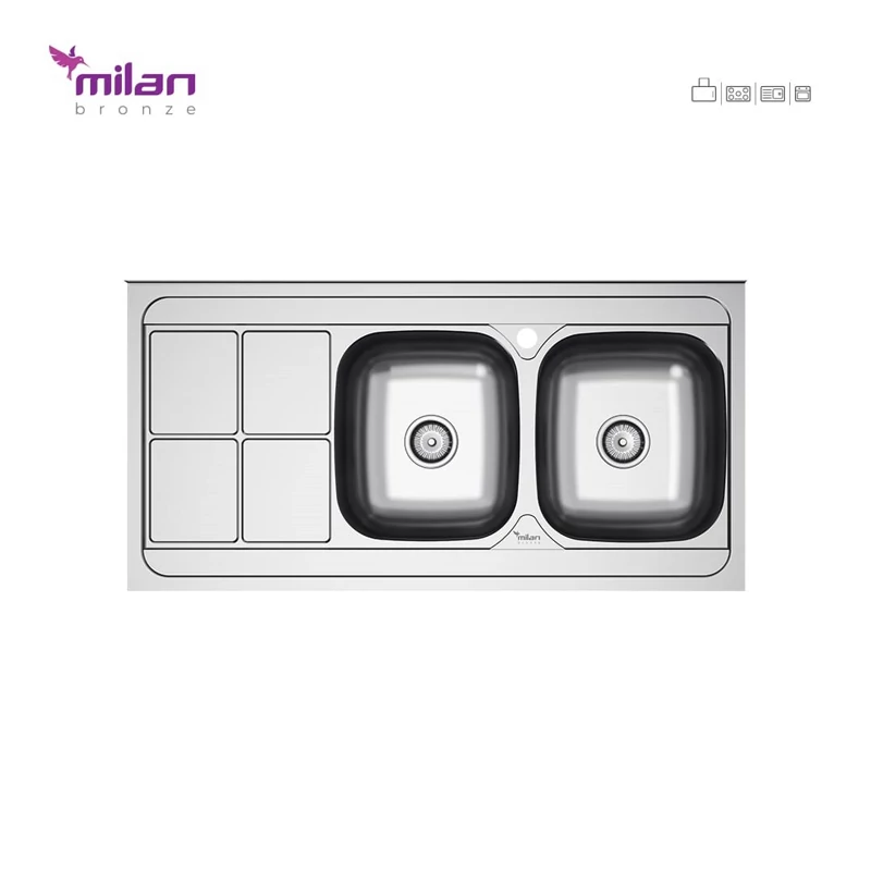 سینک ظرفشویی روکار 7011 میلان برنز ( پس کرایه )