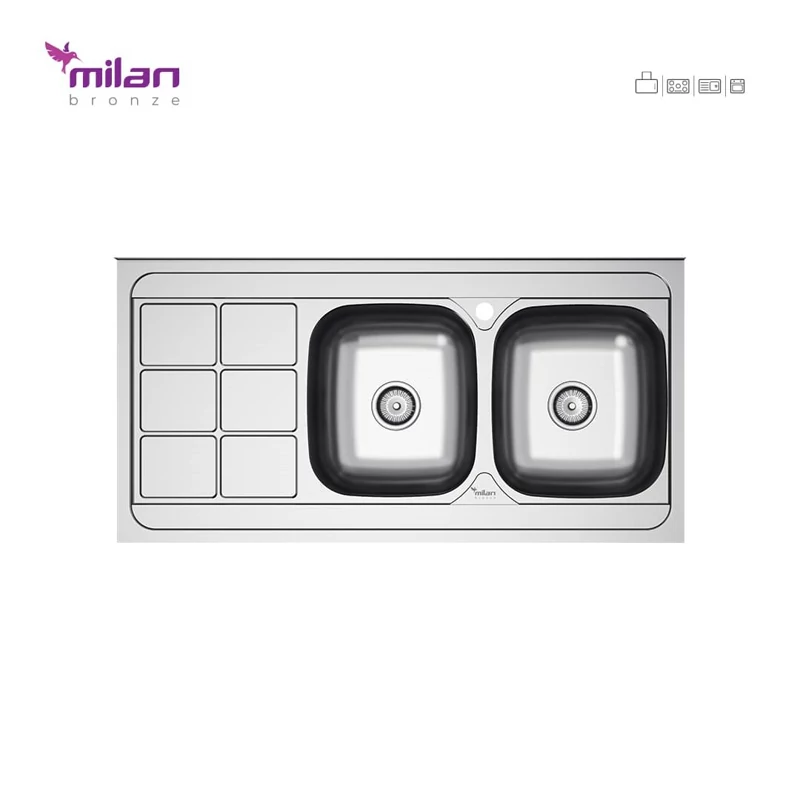 سینک ظرفشویی روکار 7013 میلان برنز ( پس کرایه )